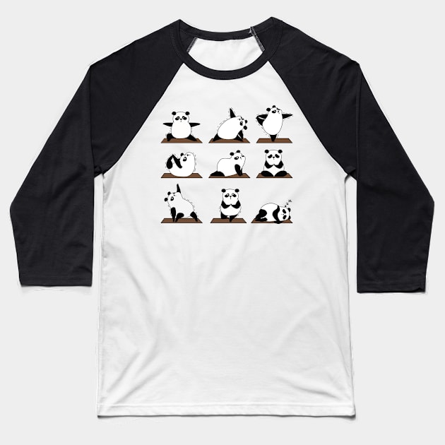 Panda yoga Baseball T-Shirt by MasutaroOracle